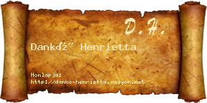 Dankó Henrietta névjegykártya