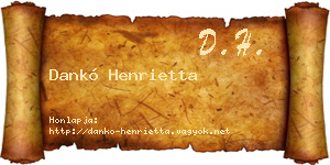 Dankó Henrietta névjegykártya
