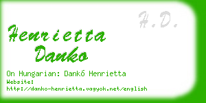 henrietta danko business card